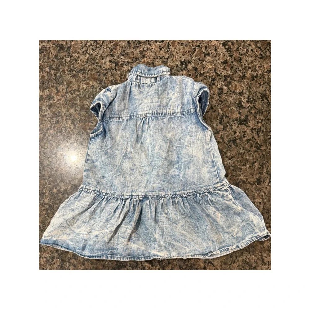 Lucky Brand Baby Girl Acid Wash Denim Lace Crochet Sleeveless Dress 3-6‎ Months